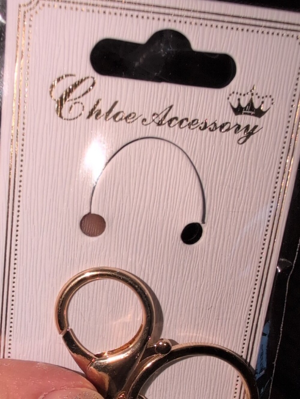 Gold Elephant Keychain with Turquoise Crystal Accents - Picture 2 of 4